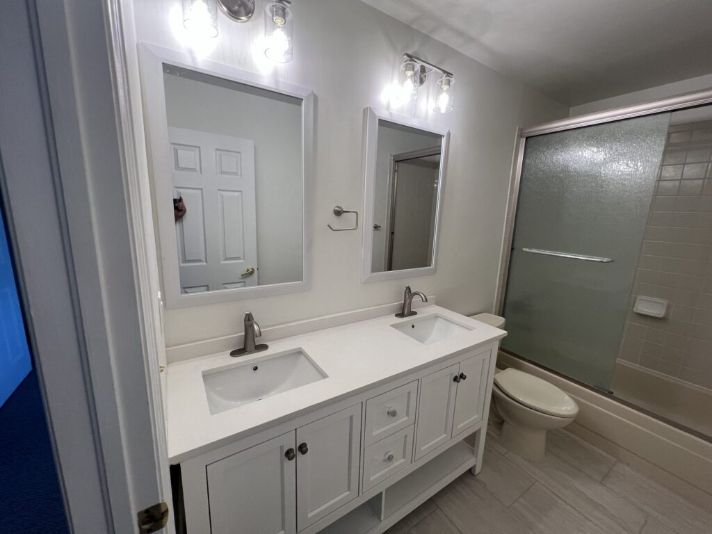 Highlands Ranch bathroom remodel with double vanity by Brimie Contractors