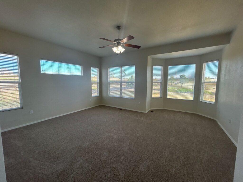 After: primary bedroom with fresh paint